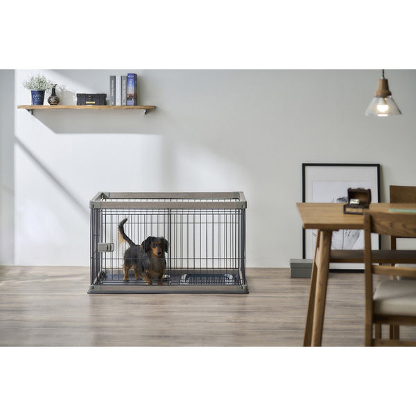 アイリスオーヤマ 犬 サークル 用品 小型犬 ウッディサークル 幅97.5×奥行66.5×高さ55.5cm PWSR-960LV アッシュグレー  1台（直送品）