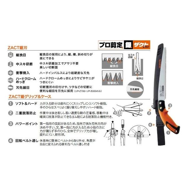 三陽金属 ザクト剪定鋸/植木専用 UPー3000 1本（直送品） - アスクル