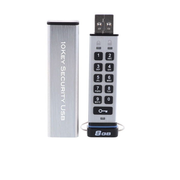 セキュリティ USBメモリ 8GB USB3.0 10Key付 ハードウェア暗号化