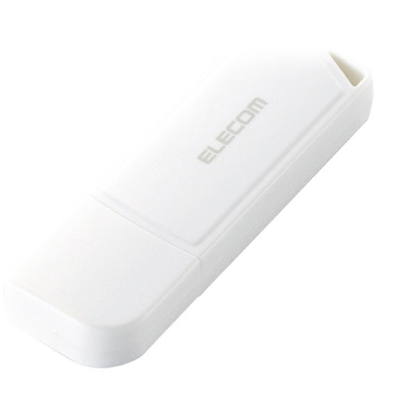 USBメモリ 4GB USB2.0対応 キャップ式 セキュリティ機能対応 ストラップホール付 ホワイト MF-HMU204GWH エレコム 1個 -  アスクル