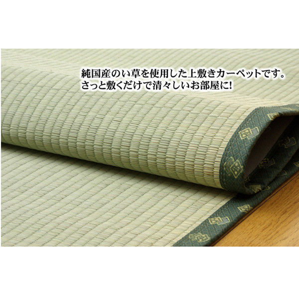 イケヒコ フリーカット い草 上敷き カーペット 『F竹』 江戸間8畳（約