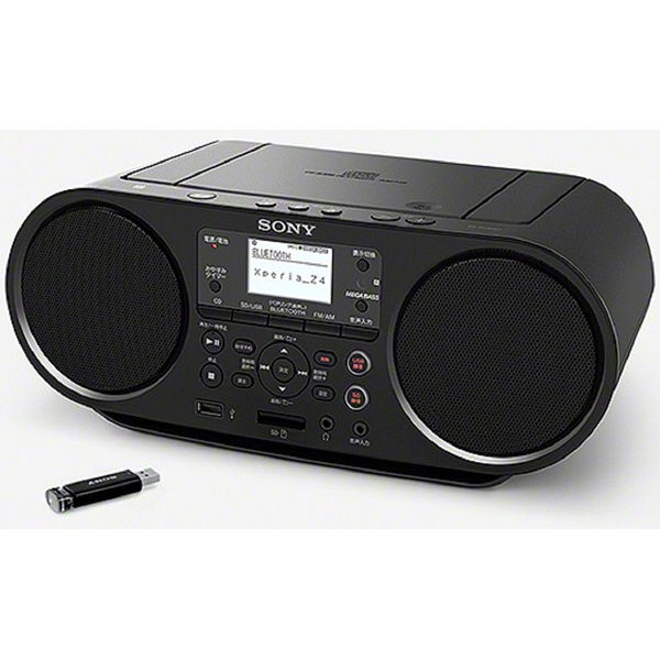 SONY ZS-RS81BT 本体、電源コード、リモコン、取説（web版）のみ ソニー Bluetooth対応CDラジオZS-RS81BT ブラック ZS-RS81BT 1台