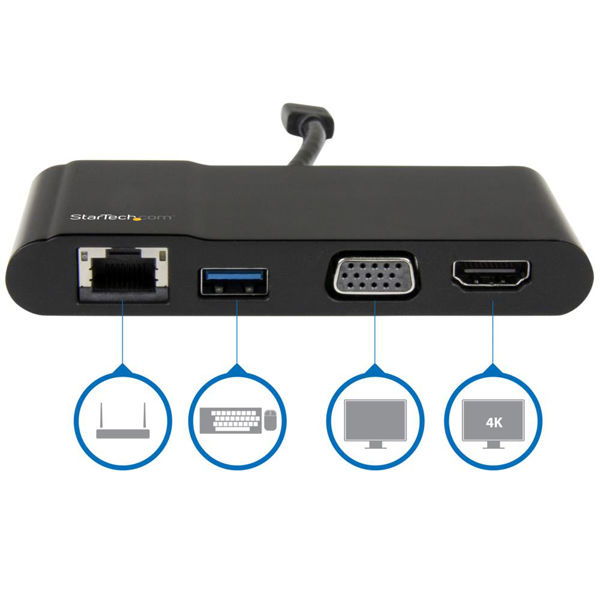 USB-Cマルチアダプタ 4K HDMI GbE有線LAN DKT30CHV 1個 StarTech.com