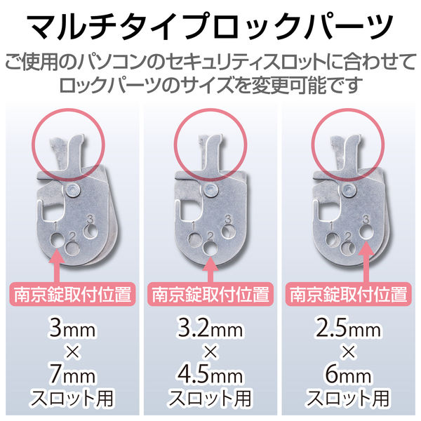 エレコム セキュリティワイヤー(1.7m 径2.2mm) 液晶モニタ用 ESL-5