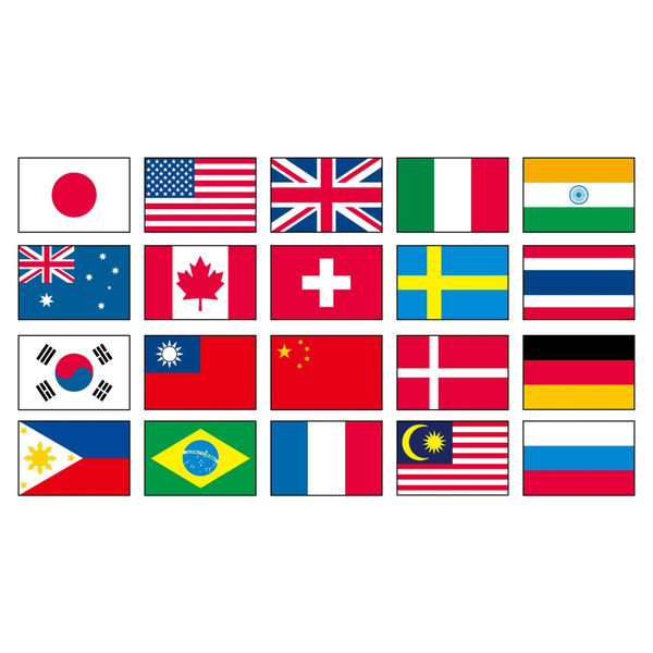 東京製旗 万国旗20カ国セット（S判・25×37.5ｃｍ） 49161 1セット 