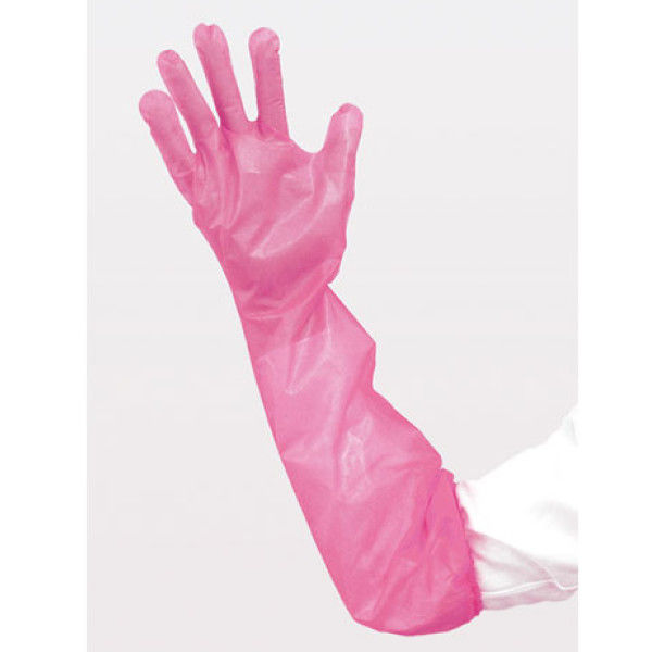 パックスタイル PS ポリグローブロング 袖口ゴム付 ピンク 00517692 1