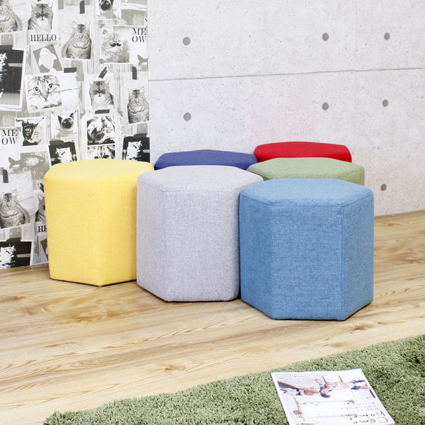 後藤家具物産 六角形カラースツール ST-09nv ネイビー 1脚（直送品