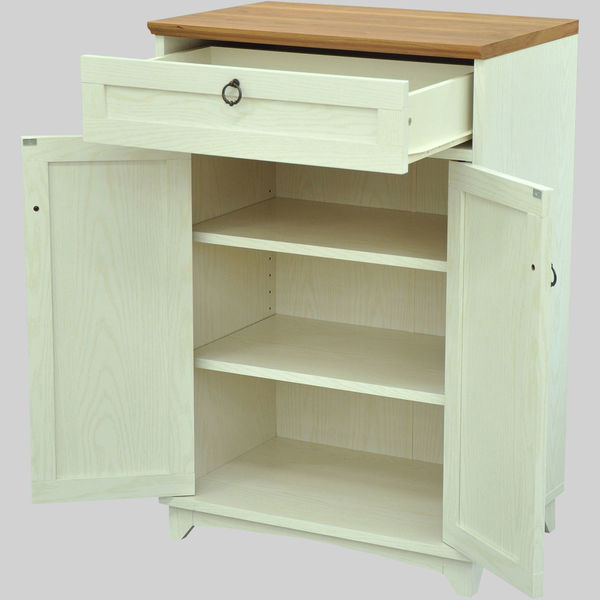 エイ・アイ・エス シャルロット 木扉キャビネット60 ホワイト幅