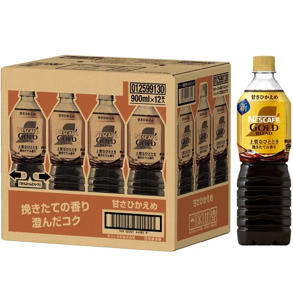 ネスレ日本 ネスカフェ ゴールドブレンド 上質なひととき ボトルコーヒー 甘さひかえめ 900ml 1セット（24本） - アスクル