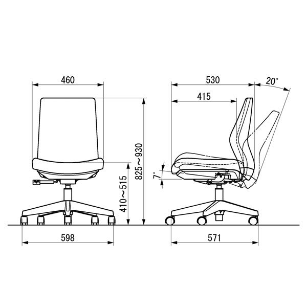 中央可鍛工業 cotte(コッテ) オフィスチェア ブラウン LC-100-BR 1脚