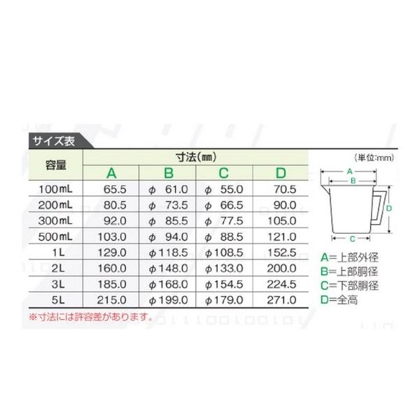 ニッコー・ハンセン PP計量カップ 3L 1個 3007-08 1セット(4個