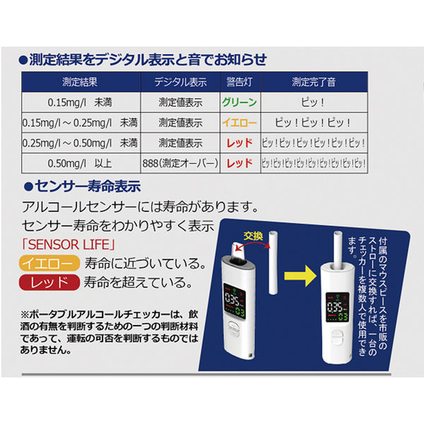 ヒロ・コーポレ-ション ポータブルアルコールチェッカー HDL-J8 1台