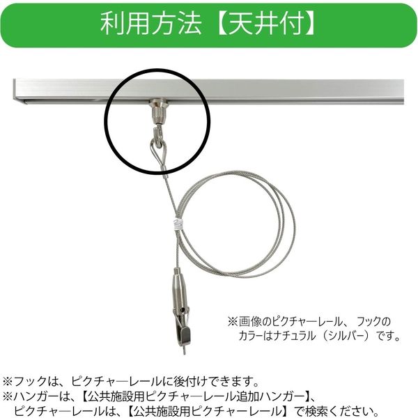 公共施設用】 TOSO T-1_30A_NAT ピクチャ―レール追加フック_天井付け <ナチュラル> 1個（直送品） - アスクル