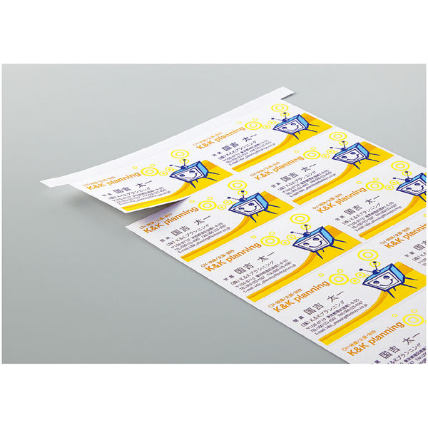 コクヨ カラーレーザー＆カラーコピー用名刺カード 両面印刷 LBP-10N 1袋（名刺100枚分：名刺10枚×10シート） - アスクル