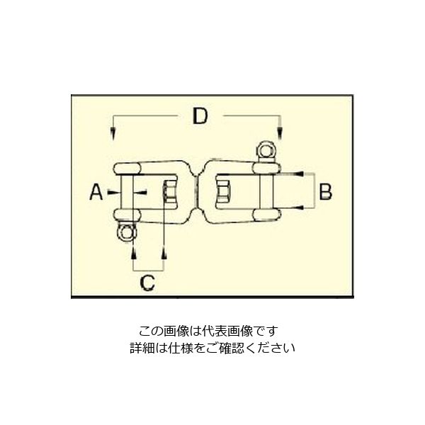 エスコ 2130kg/187mm Jaw & スイベル(ステンレス製) EA638FD-16 1個