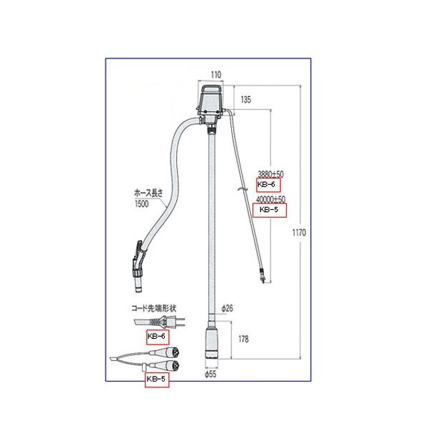 エスコ AC100V ドラム缶オイルポンプ(電動) EA990KB-6 1台（直送