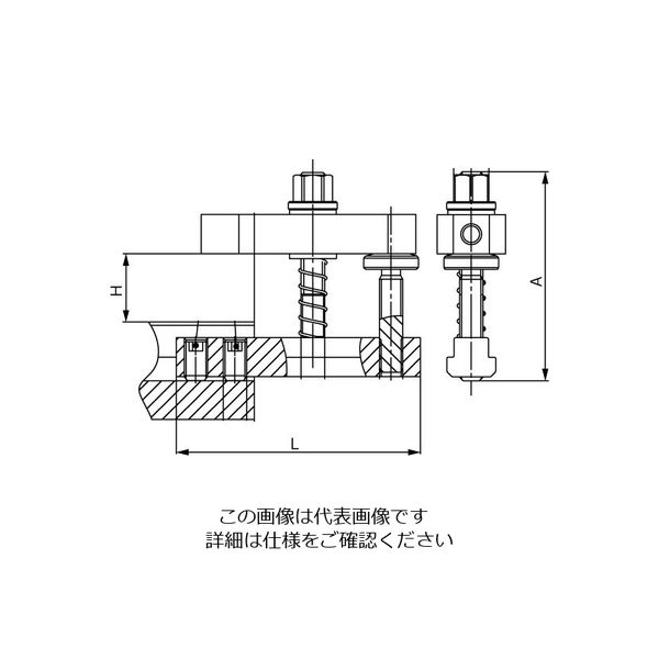 エスコ 呼22/M16/30ー45mm アウトサイドクランプユニット EA637CH-22 1