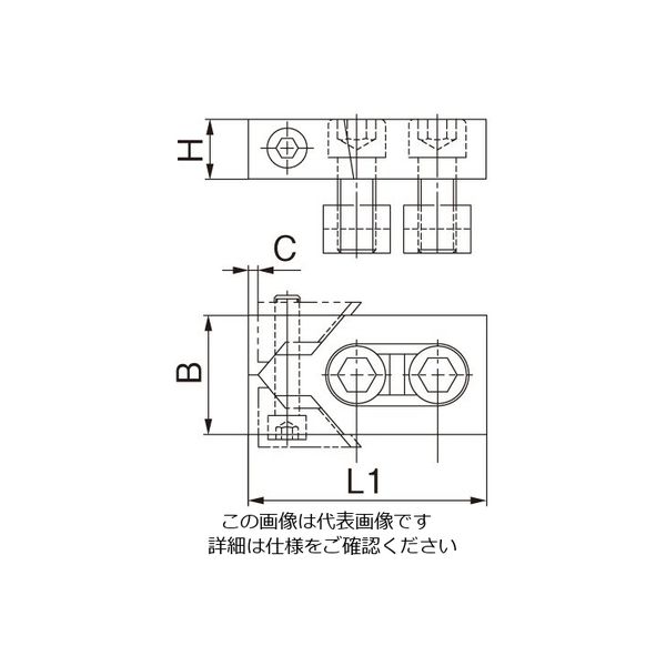 エスコ 呼24/78x140mm プルダウンクランプ(2個) EA637HA-24 1セット(2