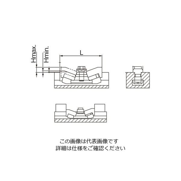 エスコ 呼12/2.5ー13.5mm プルダウンクランプ(2個) EA637HD-12 1セット