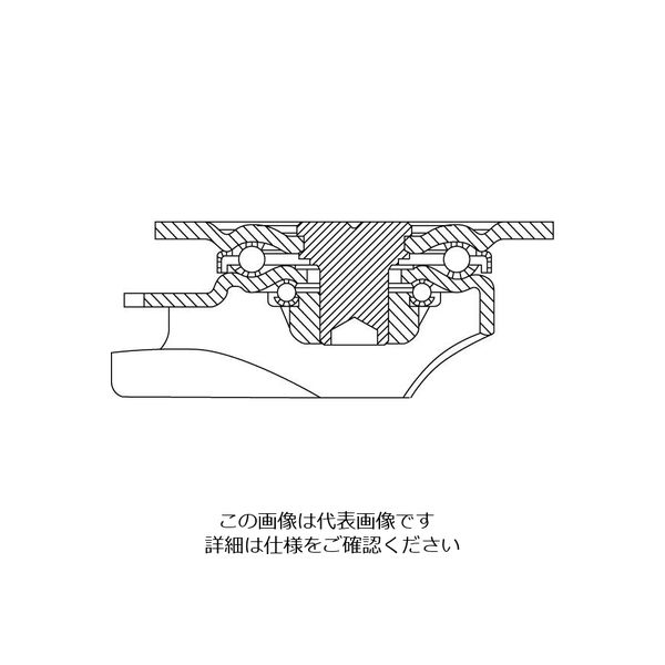 エスコ 100mm キャスター(固定金具・ツインホイール) EA986JW-100 1個