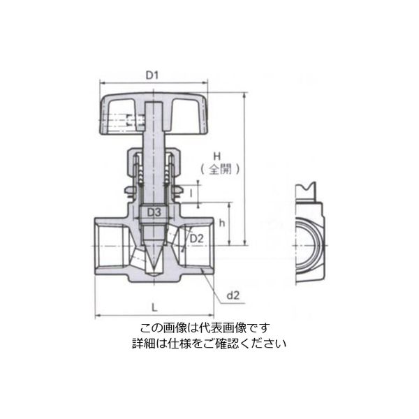 エスコ Rc 1/4” ニードルバルブ(ステンレス製) EA470CM-2 1個（直送品