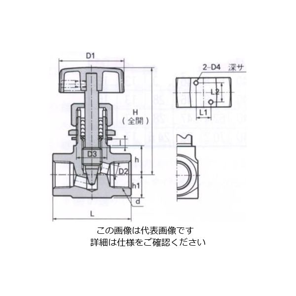 エスコ Rc 1/4” ニードルバルブ(ステンレス製) EA470CN-2 1個（直送品） - アスクル