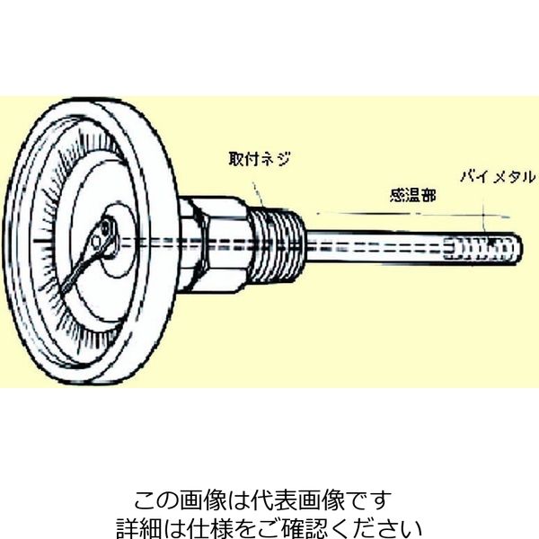 エスコ 0ー200°C/100mm バイメタル式温度計 EA727A-17 1個（直送品