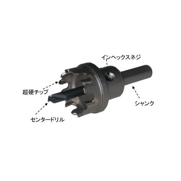 エスコ 43mm 超硬付ホールソー EA823M-43 1個（直送品） - アスクル