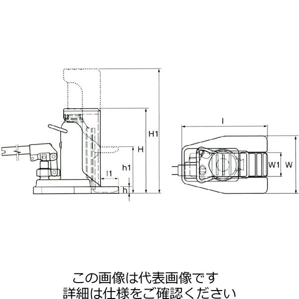 エスコ 1.0ton/12ー117mm 爪付ジャッキ(長爪) EA993LW-1 1台（直送品） - アスクル