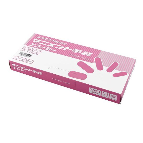 アズワン サニメント手袋 PE エンボス付(エコノミー) M 1箱(100