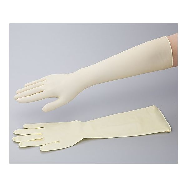 アズワン ラテックスロング手袋(スーパーロング)γ線滅菌済 M 1袋(50枚) 0-6111-02（直送品）