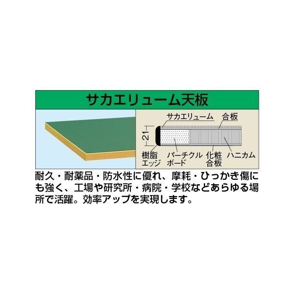 サカエ 軽量作業台(KSタイプ/均等耐荷重300kg/サカエリューム天板/H740mm/固定式) KSー157F KS-157F 1台（直送品） -  アスクル