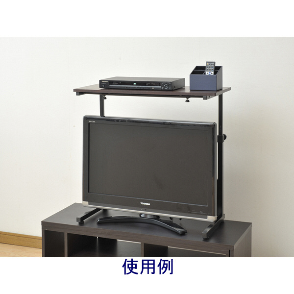 YAMAZEN（やまぜん）　テレビ上ラック　ダークブラウン/ブラック　1台　（直送品）