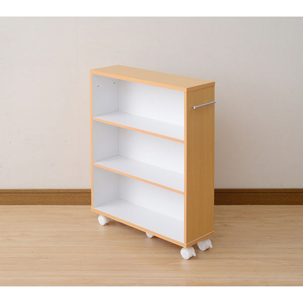 YAMAZEN キャスター付きコミックワゴン 幅550×奥行170×高685mm