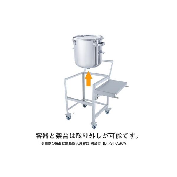 MONOVATE ステンレスホッパー型クリップ式密閉容器 150L 架台付(作業台・取っ手・蓋置付) HT-CTH-ASCA-565 1個（直送品）  - アスクル