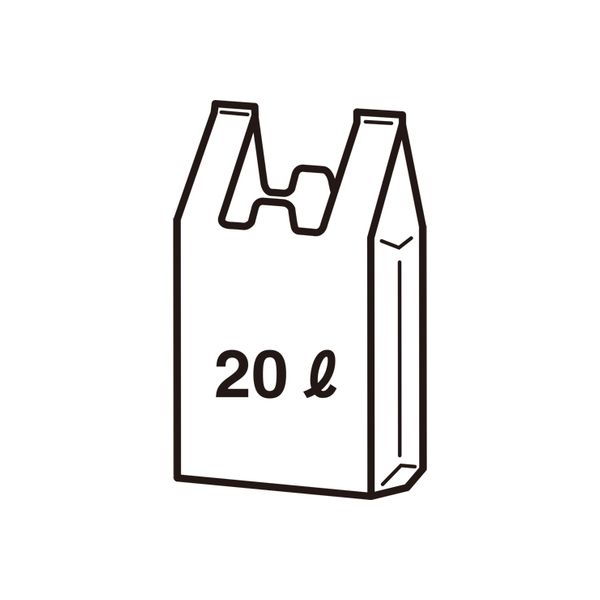 とって付ごみ袋 半透明 20L 20枚 30組 CG-22 1箱 日本技研工業（直送品）