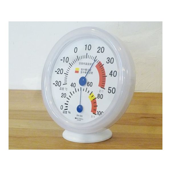 アズワン 厨房用温湿度計 英語版校正証明書付 SN-909 1個 62-9825-41