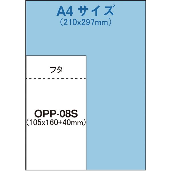 アイ・エス OPP袋 シール付 W105×H160mm はがきサイズ 100枚入り OPP 
