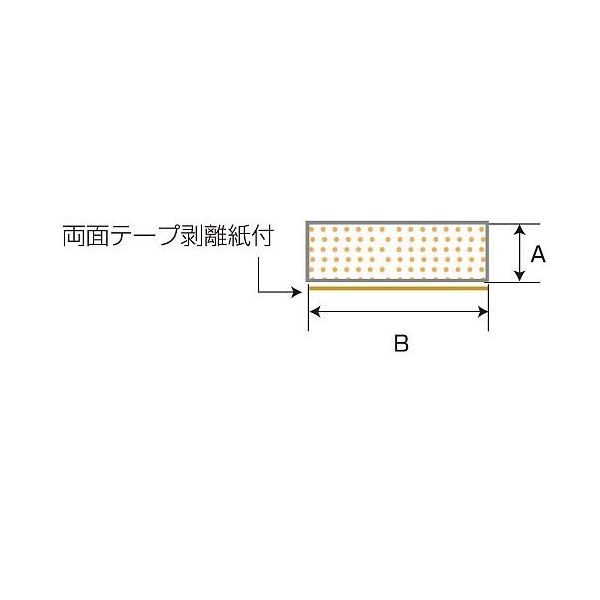 スリーハイ シリコンスポンジ角紐 (両面テープ剥離紙付) 3mm