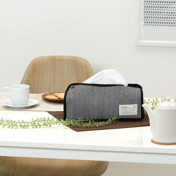 LB ティッシュケース ヒッコリー ブラック 27625 1袋(6個入) 不二貿易