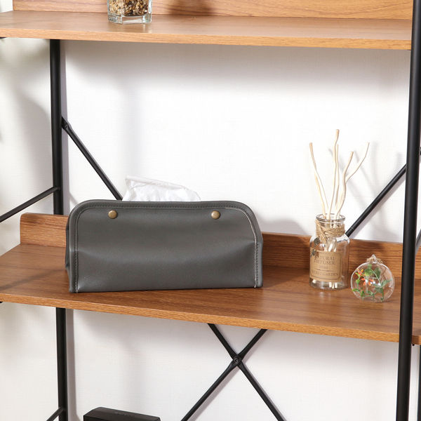 PUレザー調ティッシュケース BK 37805 1袋(6個入) 不二貿易