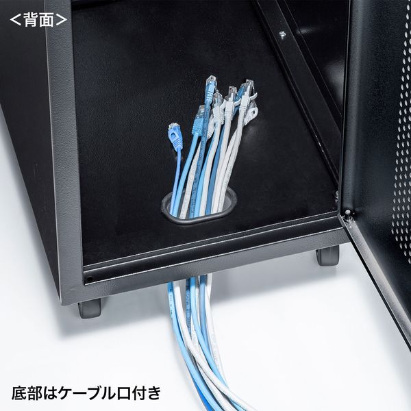 サンワサプライ キャスター付きハブボックス(4U・ブラック) CP サンワサプライ キャスター付きハブボックス(4U・ブラック) CP