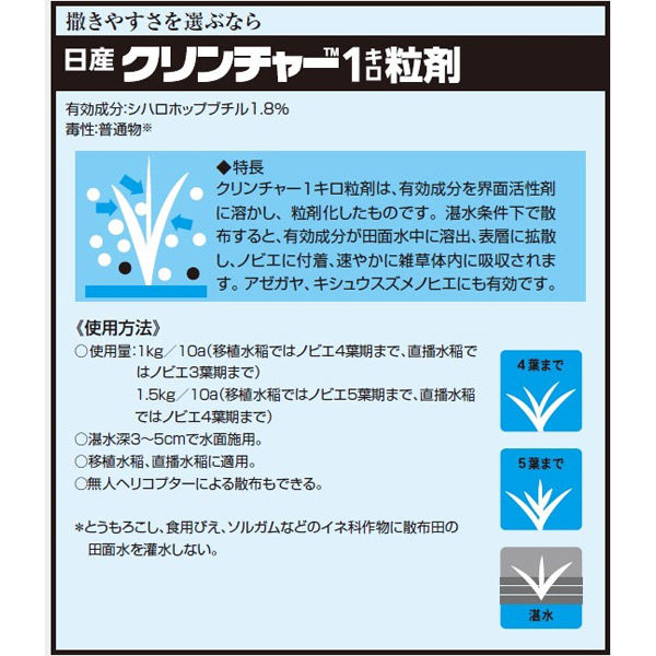 【農薬】 日産化学 クリンチャー1キロ粒剤 1kg 2057453 1袋（直送品）