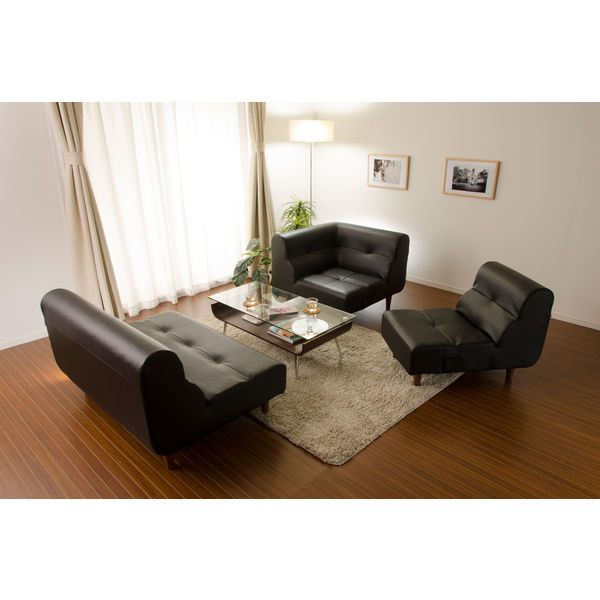 ダークブラウン 1人掛け PVC 米色 セルタン ソファChoice（ソファ