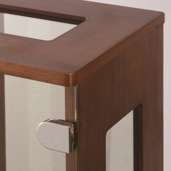 4月21日処分予定】塩川光明堂キャビネット 木製ガラス扉ラック 2段 4月