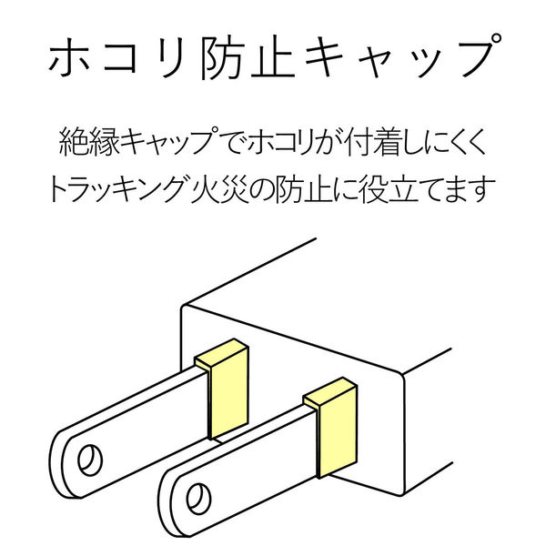 延長コード 電源タップ コンセント 3m 2ピン 3個口 スイングプラグ ホワイト T-S02-2330WH エレコム 1個