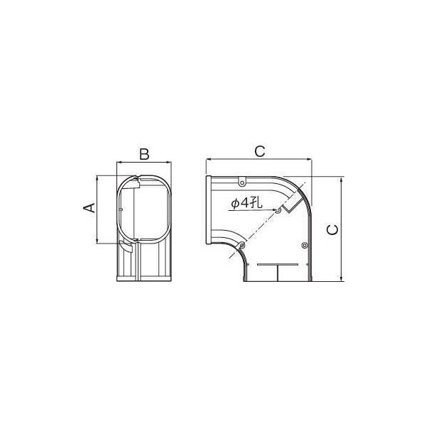 因幡電機産業 スリムコーナー平面90° SKー140 アイボリー SK-140-I 1