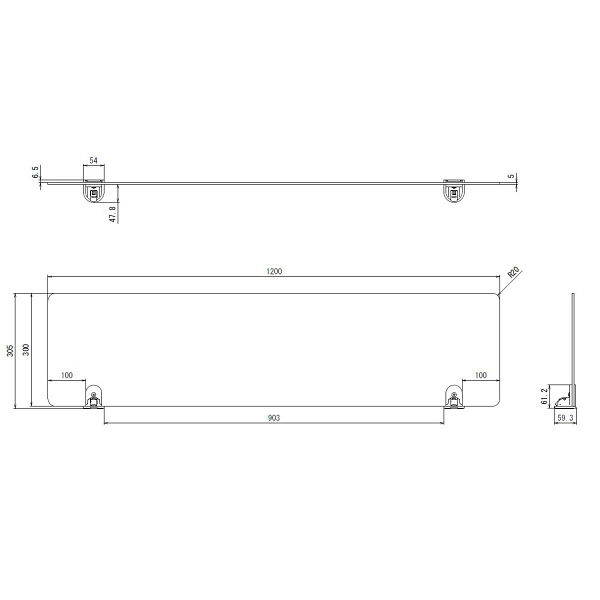 林製作所　アクリル　デスクサイドパネル　クリアフロスト（半透明）　吸盤脚タイプ　幅1200mm　1台　（直送品）