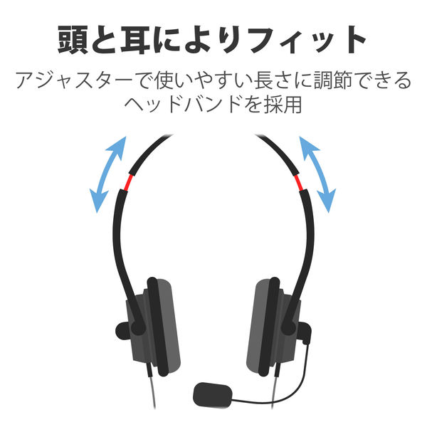 エレコム ヘッドセット（4極両耳大型オーバーヘッド）/マイク