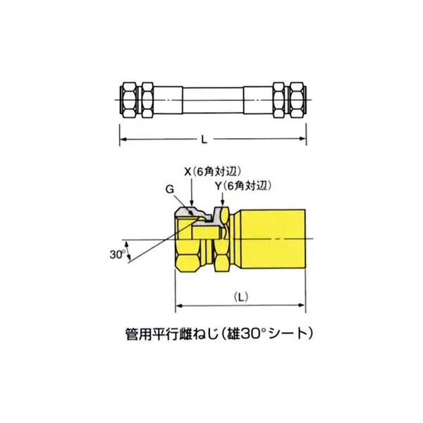 ブリヂストン 油圧ホース PA0308 両端SUS C　74M PA0308 x 74M　両端 SUS C 1本（直送品） ブリヂストン PA0308 mm 金具 6角対辺 グリコール 40℃～+70℃ MPa φmm
